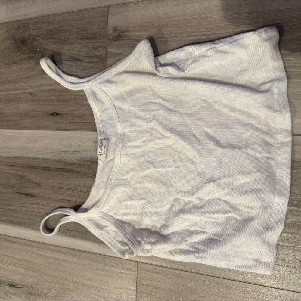 Brandy Melville White Fitted Crop Camisole